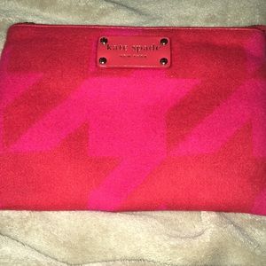 Pink and red kate spade pouch